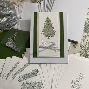 DIY Christmas card kit, 1 sample and supplies to make 9 more 10 handmade cards,
